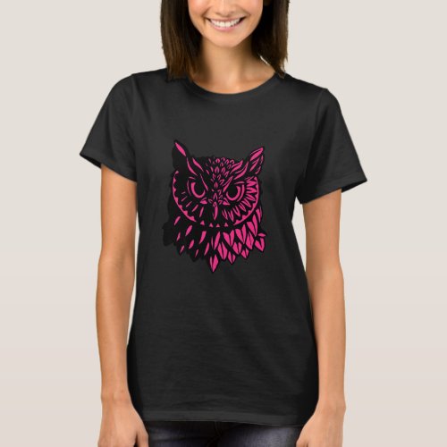 Beautiful Colorful Owl Head  T_Shirt
