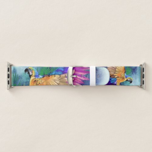 Beautiful Colorful Parrot _ Migned Watercolor Art  Apple Watch Band