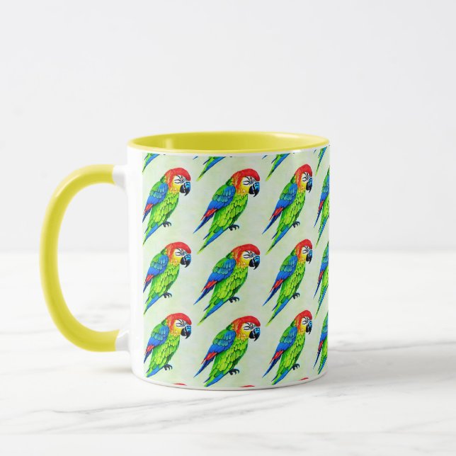 Beautiful Colorful Parrot Pattern  Mug (Left)
