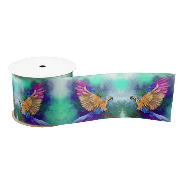 Beautiful Colorful Parrot Ribbon (Spool)