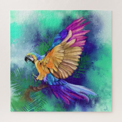 Beautiful Colorful Parrot Watercolor Puzzle