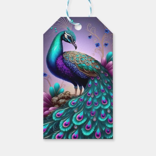 Beautiful Colorful Peacock Peafowl Bird Wildlife Gift Tags