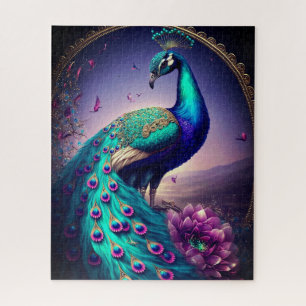 Beautiful Colorful Peacock Peafowl Bird Wildlife Jigsaw Puzzle