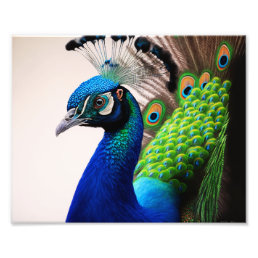 Beautiful Colorful Peacock Peafowl Bird Wildlife Photo Print