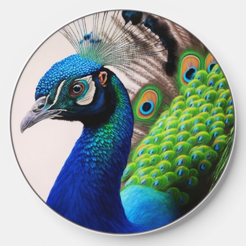 Beautiful Colorful Peacock Peafowl Bird Wildlife Wireless Charger