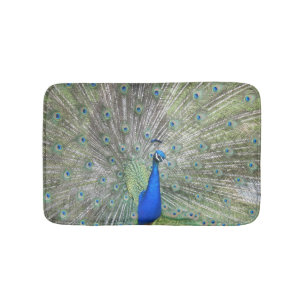 Beautiful Colorful Peacock Themed Bird Bathroom Mat