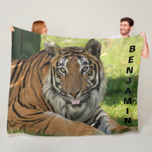 Beautiful Colorful Photo Tiger Fleece Blanket