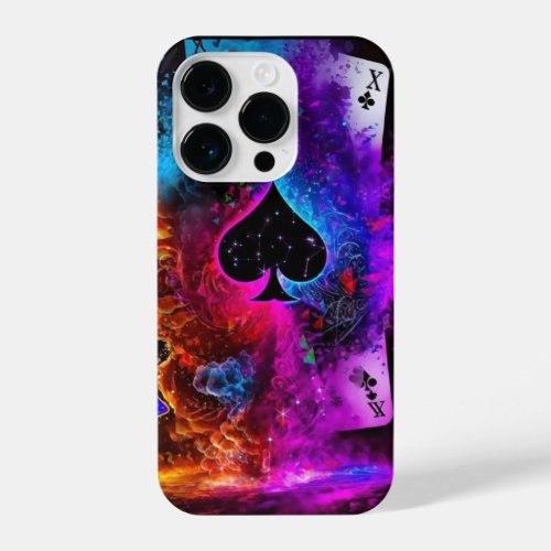 BEAUTIFUL COLORFUL POKER CARD iPhone 14 PRO CASE