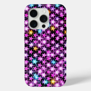 beautiful colorful purple shiny stars iPhone 15 pro case