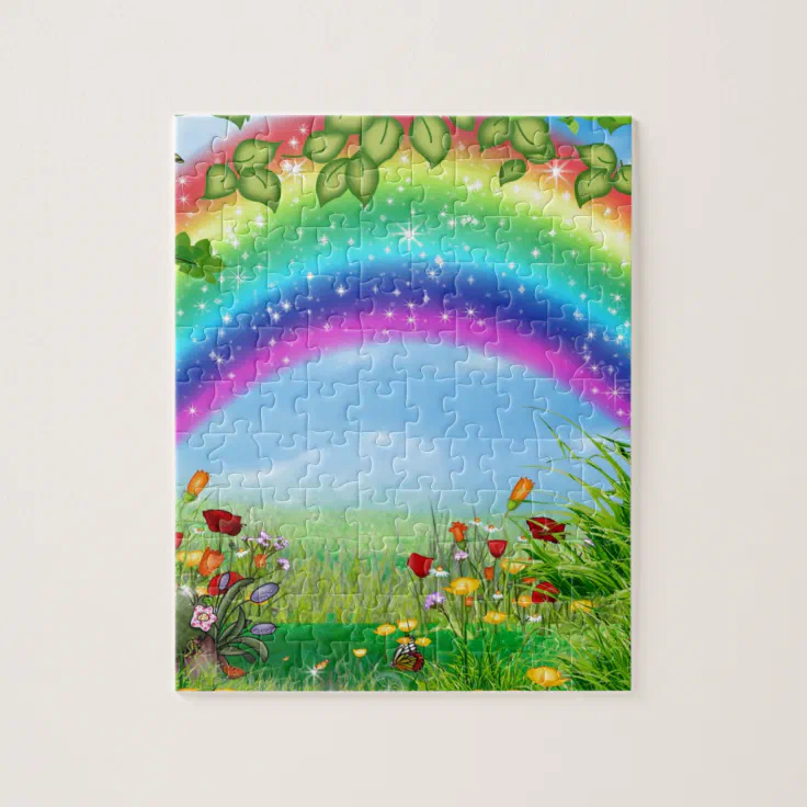 user important lift Beautiful,colorful rainbow designed products jigsaw puzzle | Zazzle