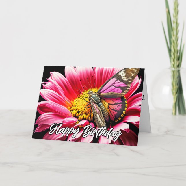 Beautiful Colorful Resting Butterfly Art Card (Front)