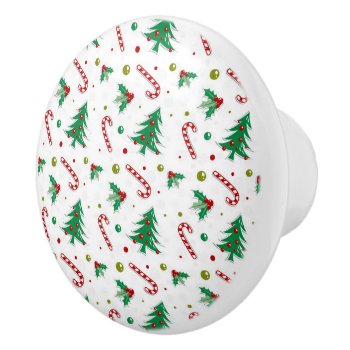 Beautiful Colorful Retro Christmas Holiday Ceramic Knob by All_About_Christmas at Zazzle