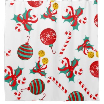 Beautiful Colorful Retro Christmas Holiday Shower Curtain by All_About_Christmas at Zazzle