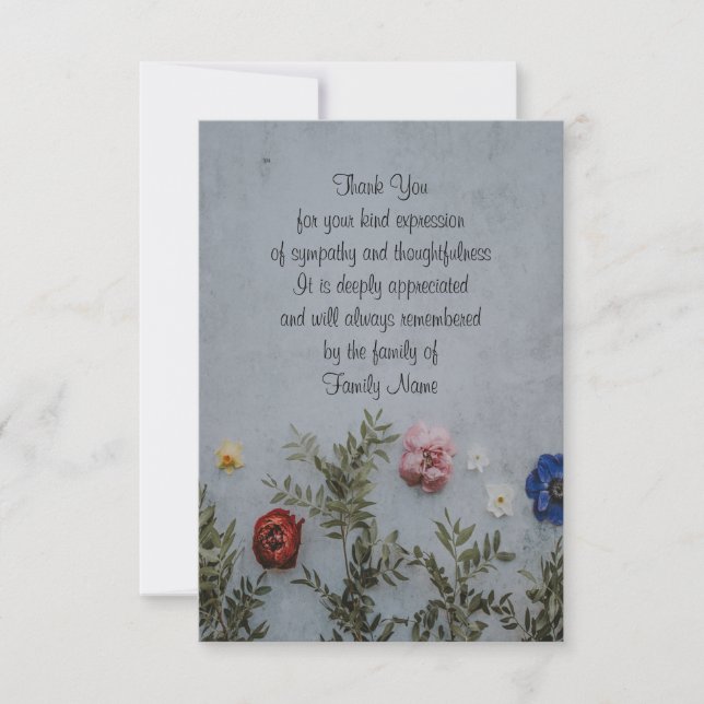 Beautiful Colorful Roses Thank You Card (Front)