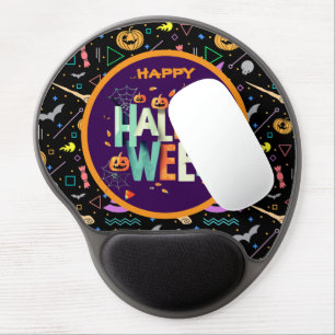 Beautiful Colorful Scary Halloween Patterns Gel Mouse Pad