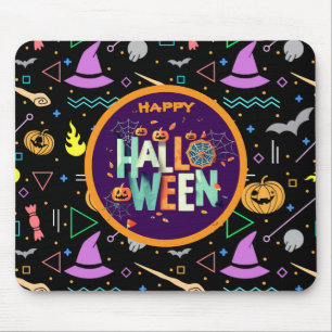 Beautiful Colorful Scary Halloween Patterns Mouse Pad