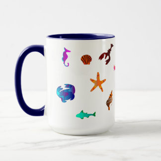 beautiful & colorful sea-life Combo Mug, 15 oz Mug