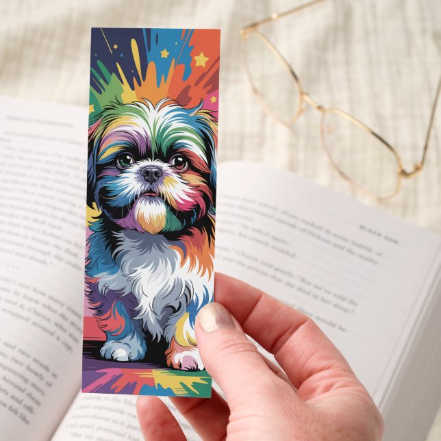  Beautiful Colorful Shih-tzu Dog Bookmarks (Hand)