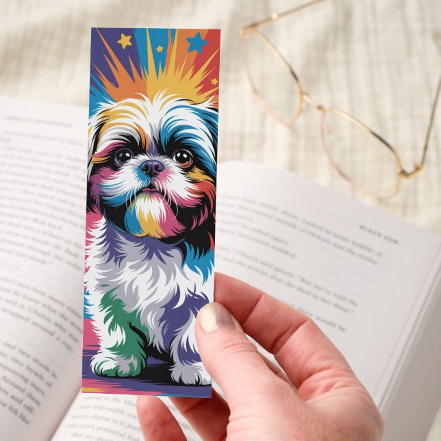  Beautiful Colorful Shih-tzu Dog Bookmarks (Hand)