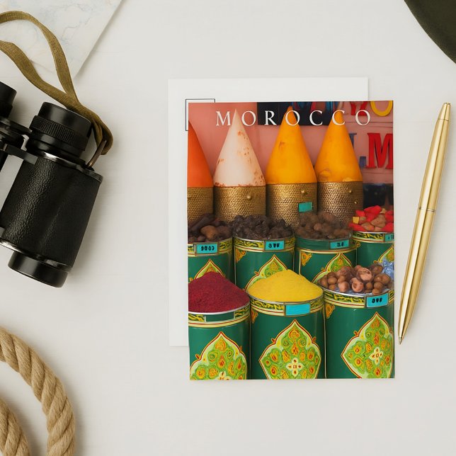 Beautiful Colorful Spices Of Marrakech  Holiday Postcard (Creator Uploaded)