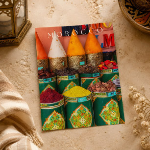 Beautiful Colorful Spices Of Marrakech Postcard