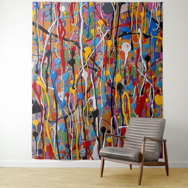 beautiful colorful splash pattern tapestry (In Situ)
