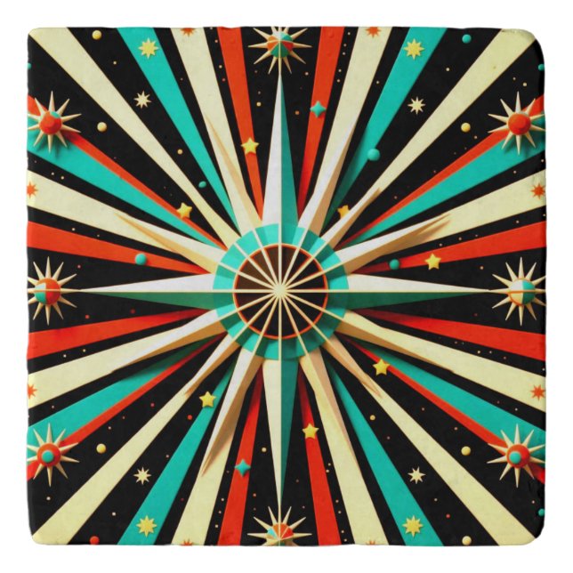Beautiful Colorful Starburst Trivet (Front)