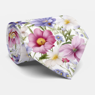 Beautiful Colorful Summer Floral Neck Tie