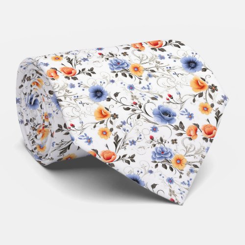 Beautiful Colorful Summer Floral  Neck Tie