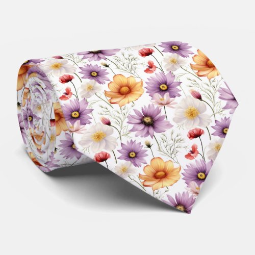 Beautiful Colorful Summer Floral  Neck Tie