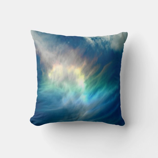 Beautiful colorful  sun light effects clouds throw pillow (Front)