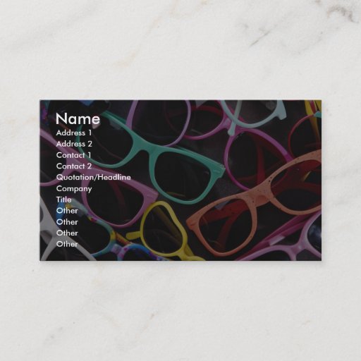 Customizable Beautiful Colorful sunglasses Business Card