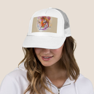 Beautiful Colorful Tiger Watercolor painting Trucker Hat