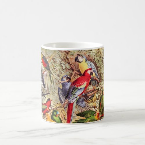 Beautiful Colorful Tropical Birds Parrots  Coffee Mug