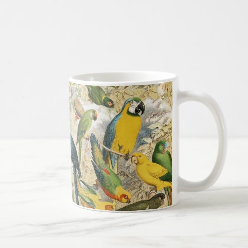 Beautiful Colorful Tropical Birds Parrots Coffee Mug