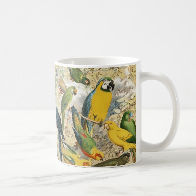 Beautiful Colorful Tropical Birds Parrots Coffee Mug (Right)