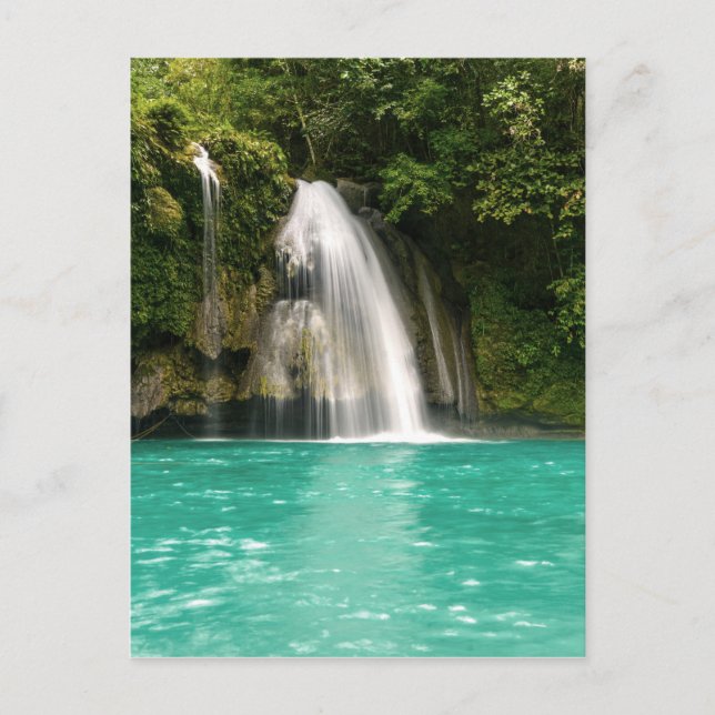 Beautiful Colorful Tropical Waterfall Nature Postcard (Front)