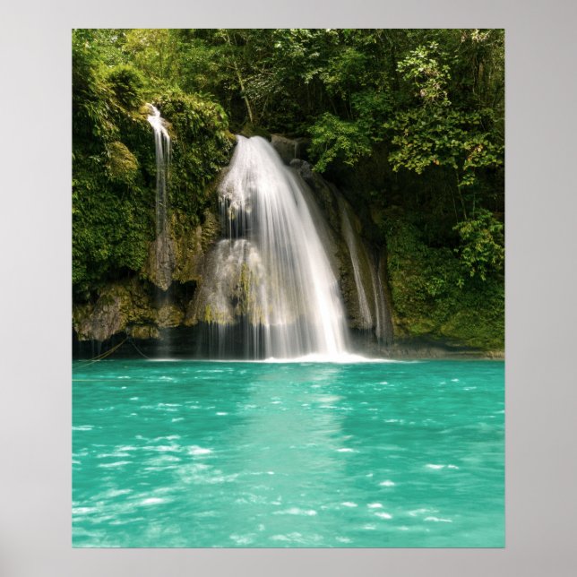 Beautiful Colorful Tropical Waterfall Nature Poster (Front)