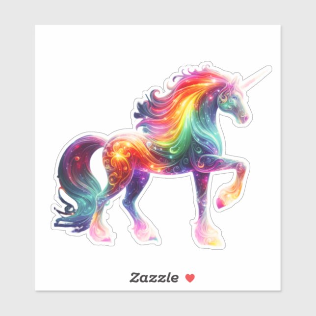 Beautiful Colorful Unicorn  Sticker (Sheet)