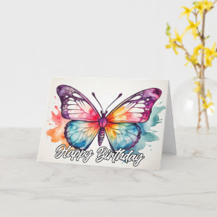 Beautiful Colorful Vintage Butterfly Design Card