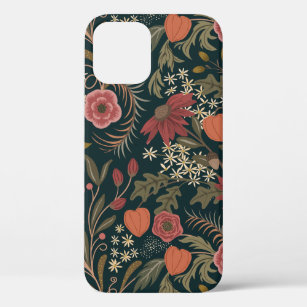 Beautiful colorful vintage floral pattern iPhone 12 case
