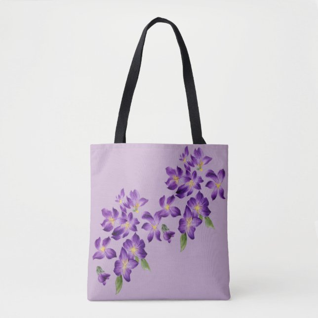 Beautiful Colorful Violet Flowers Tote Bag (Front)