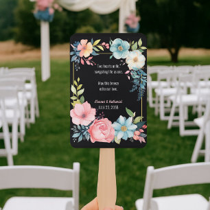 Beautiful Colorful Watercolor Floral Wedding Hand Fan
