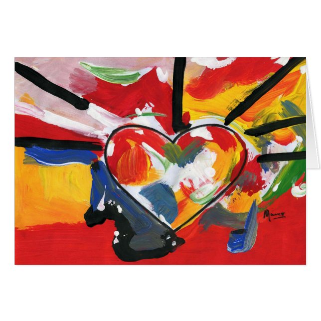 Beautiful colorful watercolor Heart Cards (Front Horizontal)