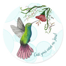 Beautiful Colorful Watercolor Hummingbird Sticker