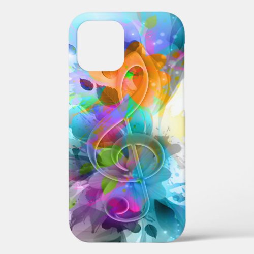 Beautiful Colorful Watercolor Splatter Music note iPhone 12 Pro Case