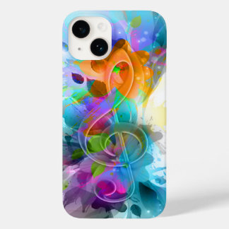 Beautiful Colorful Watercolor Splatter Music note Case-Mate iPhone 14 Case
