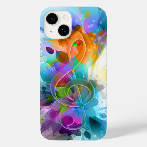 Beautiful Colorful Watercolor Splatter Music note Case_Mate iPhone 14 Case