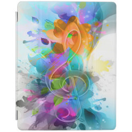 Beautiful Colorful Watercolor Splatter Music note iPad Smart Cover