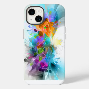 Beautiful Colorful Watercolor Splatter Music note iPhone 14 Case